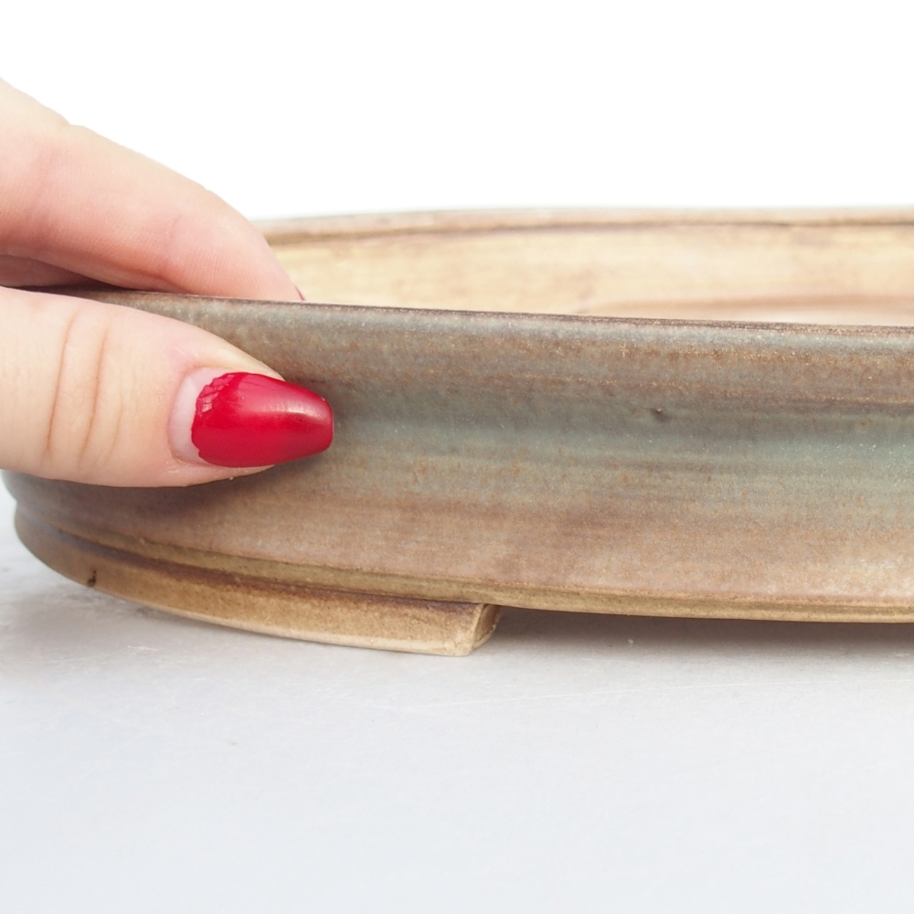 Bol à bonsaï en céramique 31 x 27 x 4,5 cm, vert