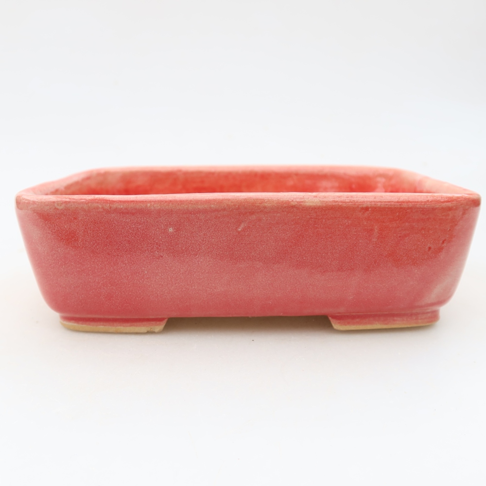 Pot à bonsaï en céramique 15 x 12,5 x 4,5 cm, couleur rouge