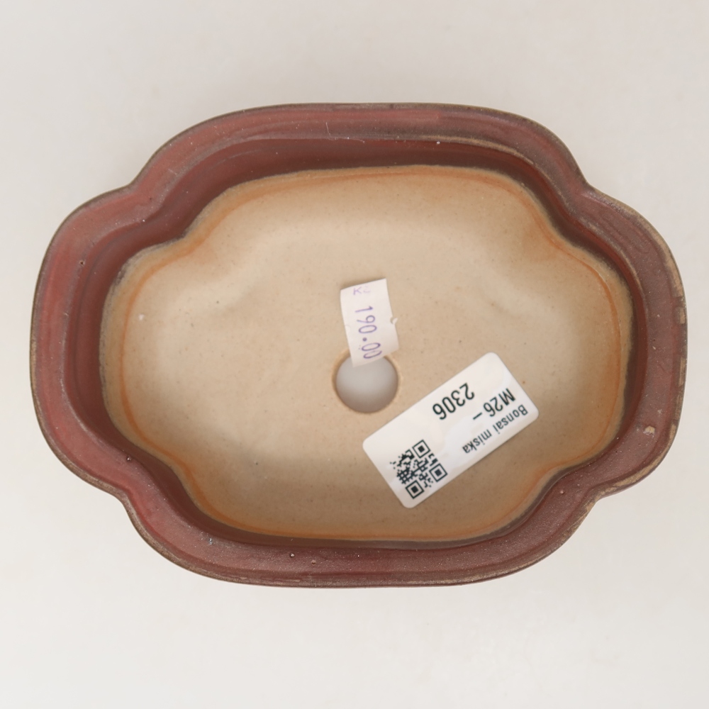 Pot à bonsaï en céramique 13,5 x 10,5 x 5 cm, couleur violette
