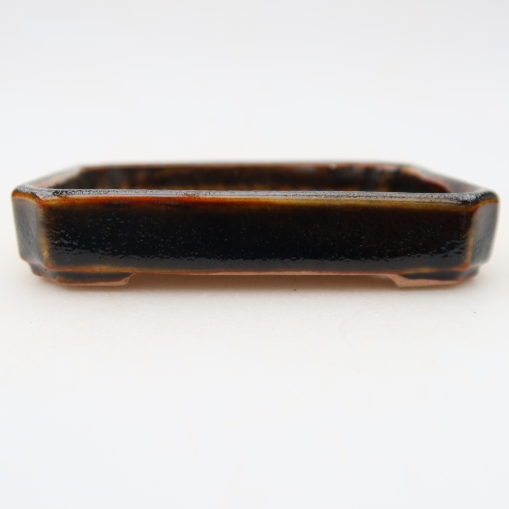 Pot à bonsaï en céramique 10 x 8 x 2 cm, couleur marron