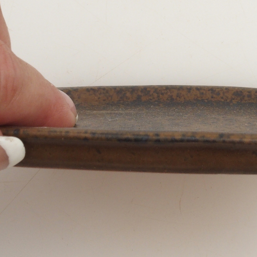 Soucoupe en céramique H11 - 11,5 x 9,5 x 1 cm - marron