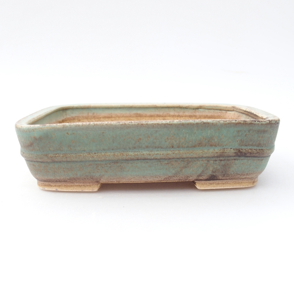Bol à bonsaï en céramique 17,5 x 14 x 4,5 cm, vert