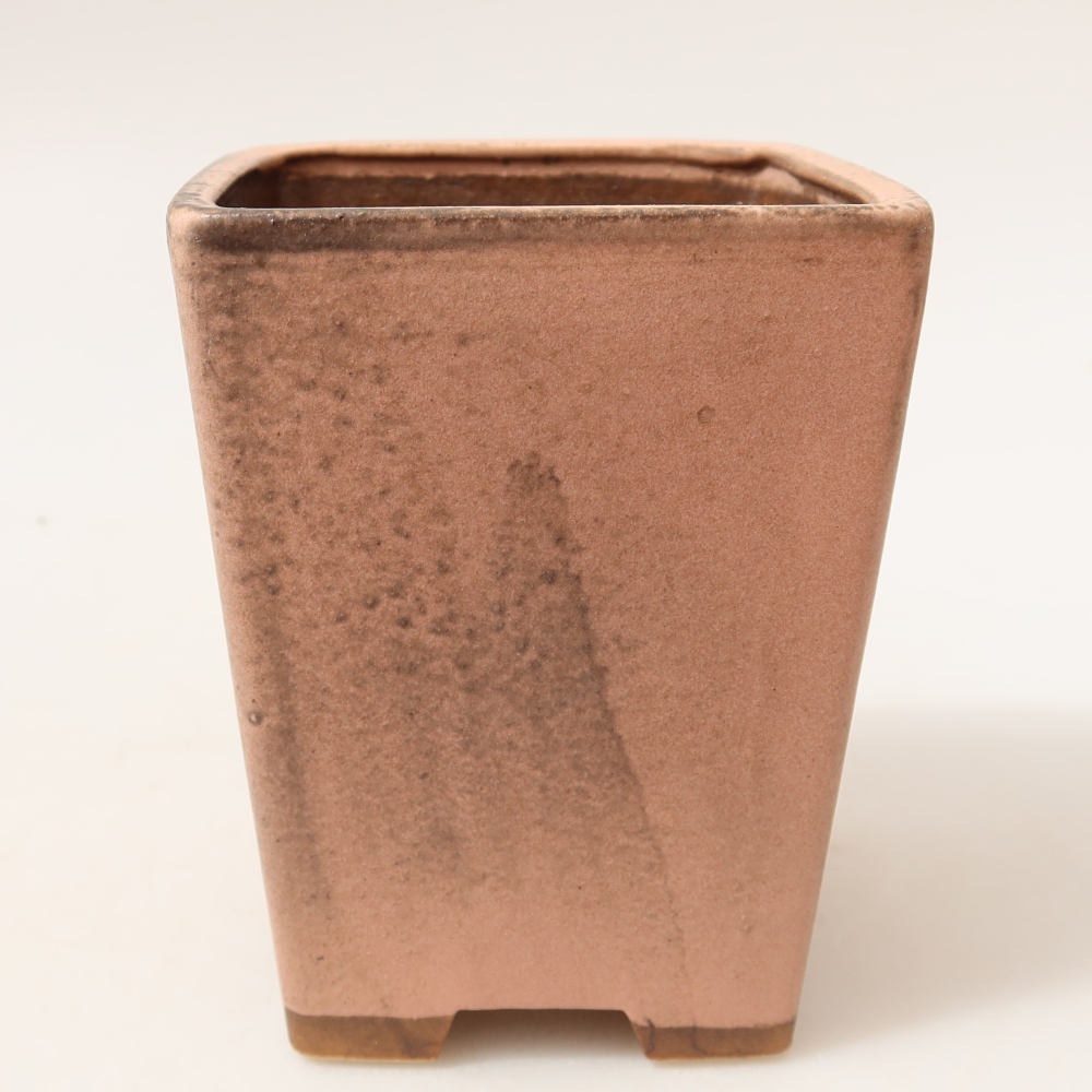Pot à bonsaï en céramique 8,5 x 8,5 x 10,5 cm, couleur rose