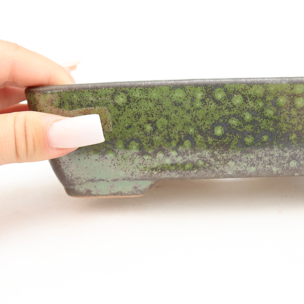 Bol à bonsaï en céramique 18 x 13 x 5 cm, vert