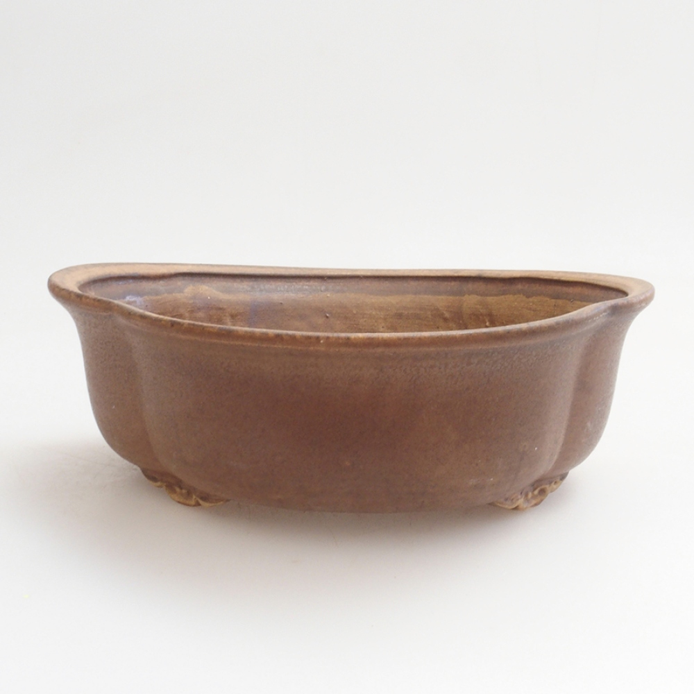 Bol à bonsaï en céramique 10 x 8,5 x 4 cm, brun