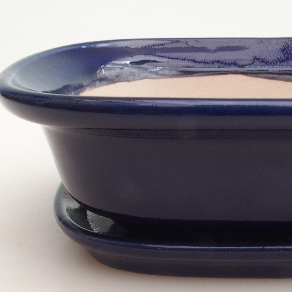 Bol Bonsaï + soucoupe H25 - 23 x 17 x 5,5 cm - bleu