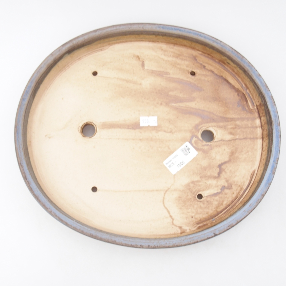 Bol à bonsaï en céramique 30,5 x 27 x 4 cm, couleur bleu