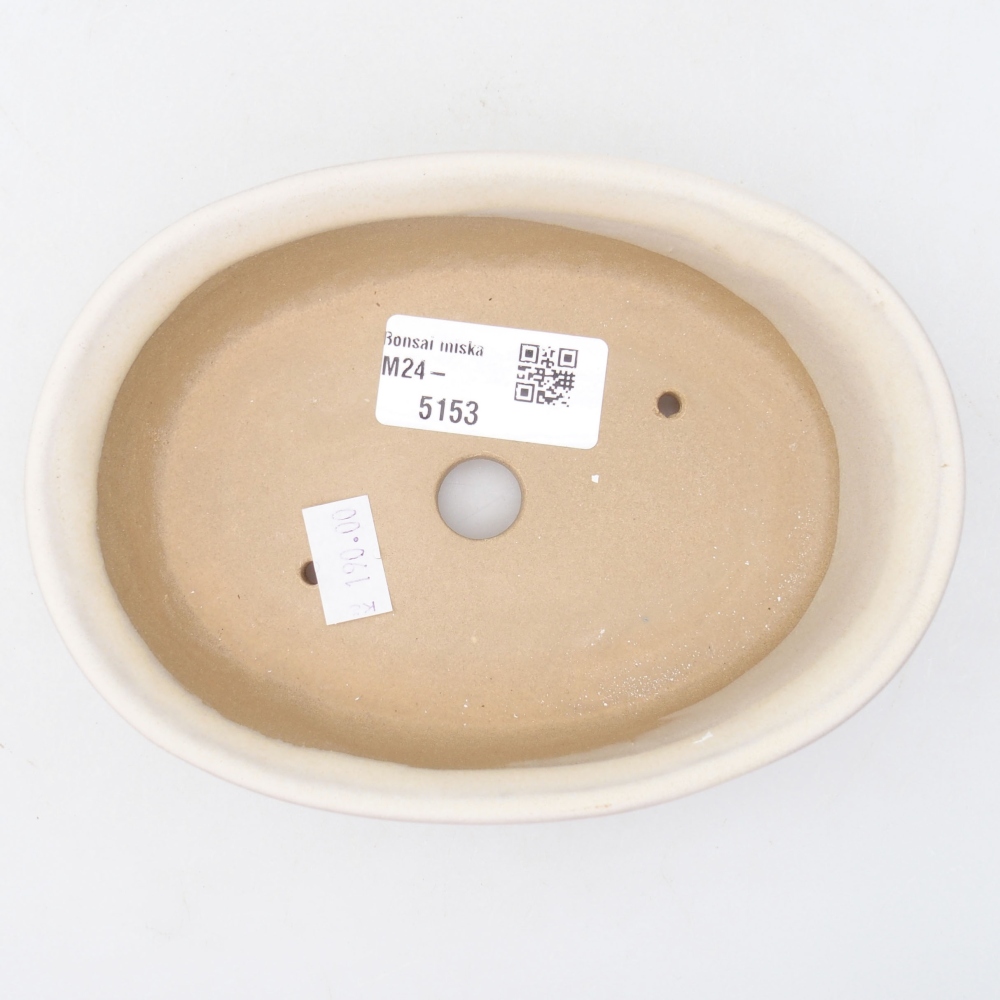 Bol à bonsaï en céramique 11,5 x 11,5 x 5 cm, beige