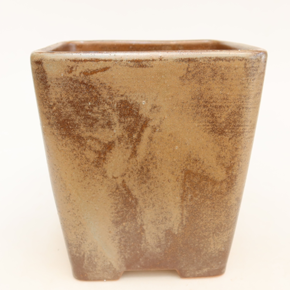 Bol à bonsaï en céramique 14 x 14 x 15 cm, brun