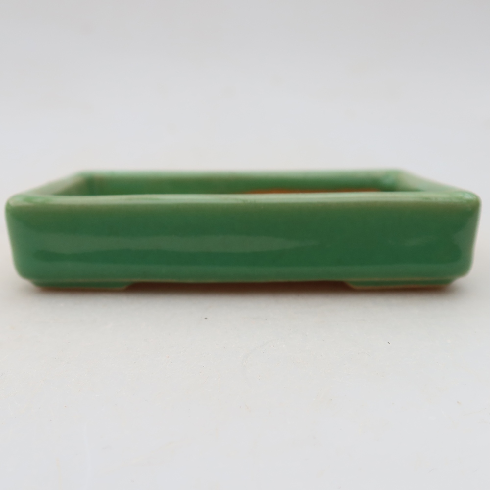Pot à bonsaï en céramique 10 x 7 x 2 cm, couleur verte