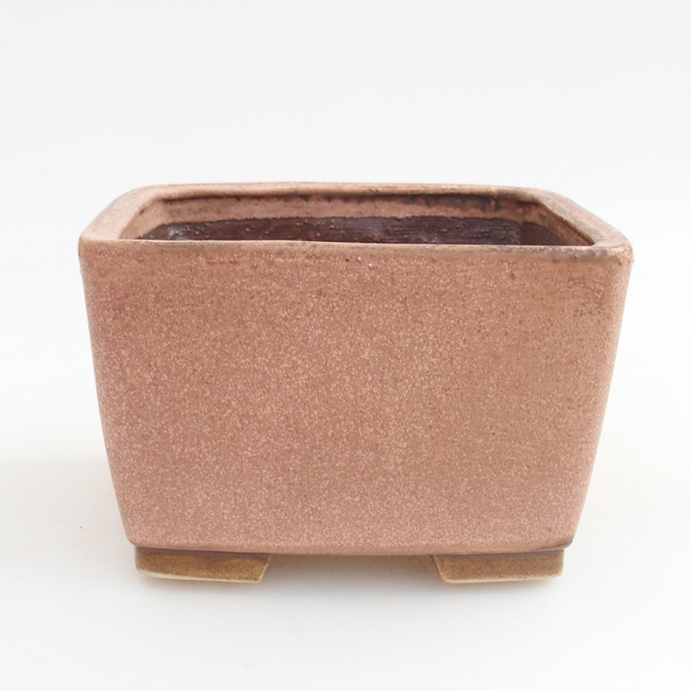 Bol à bonsaï en céramique 10,5 x 10,5 x 7 cm, rose