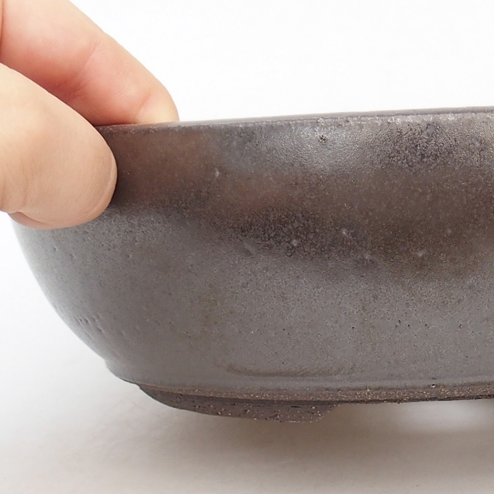 Bol à bonsaï en céramique 20 x 20 x 6,5 cm, couleur métal