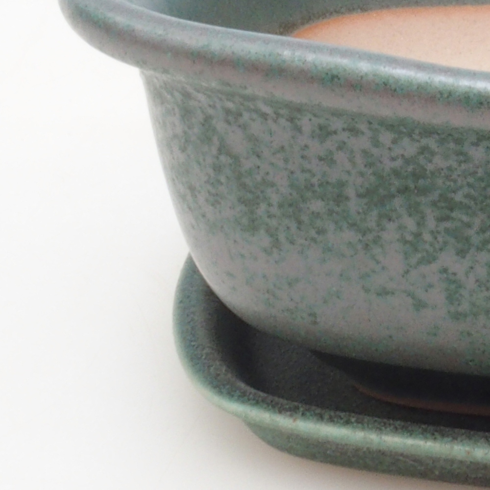 Bol bonsaï + soucoupe H08 - 25 x 19,5 x 6 cm - vert