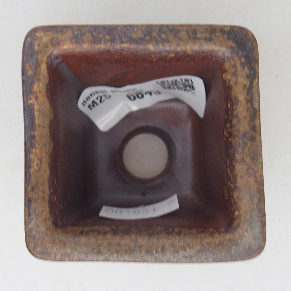 Bol à bonsaï en céramique 5,5 x 5,5 x 5,5 cm, brun