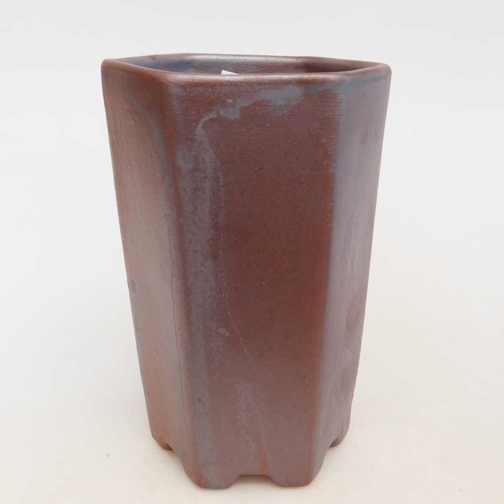 Pot à bonsaï en céramique 9,5 x 8,5 x 14,5 cm, couleur métallique