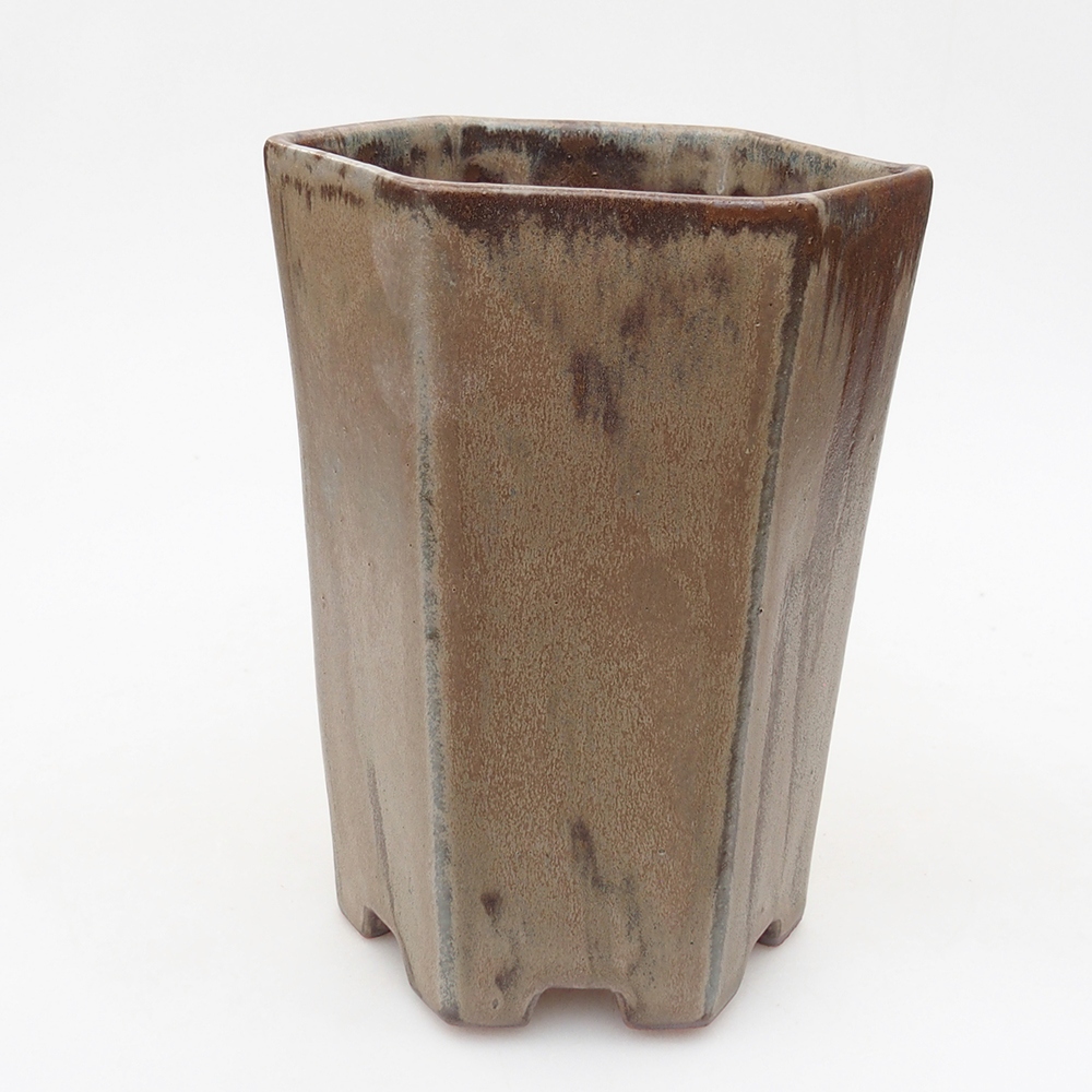 Bol à bonsaï en céramique 13 x 11,5 x 17 cm, gris