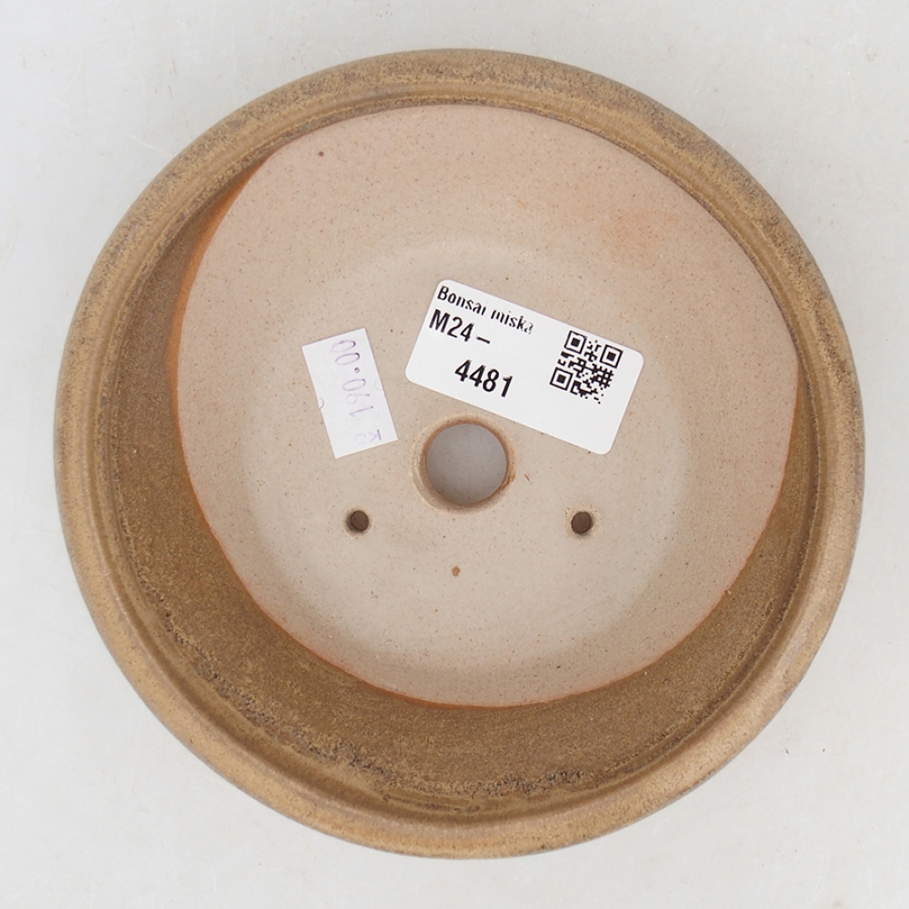 Bol à bonsaï en céramique 13,5 x 13,5 x 4,5 cm, couleur beige