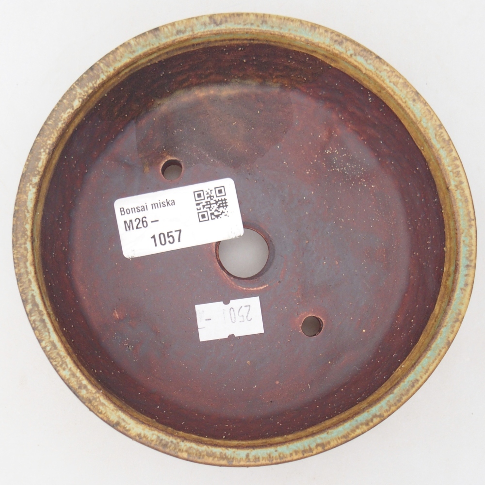 Bol à bonsaï en céramique 13,5 x 13,5 x 4 cm, vert