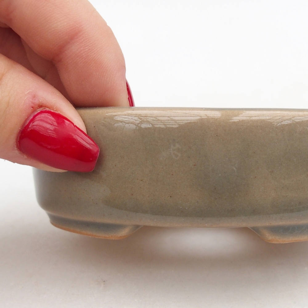 Bol à bonsaï en céramique 9,5 x 8 x 3 cm, gris