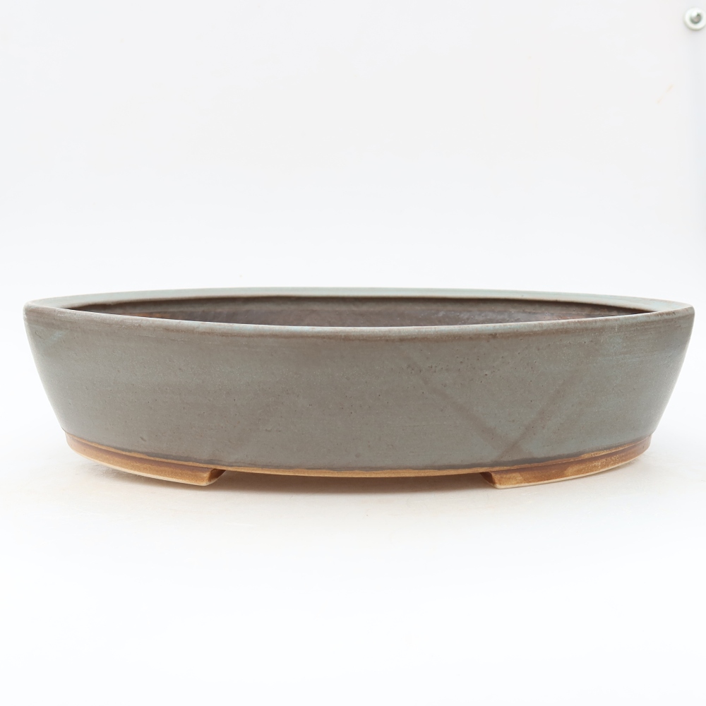 Pot à bonsaï en céramique 32 x 28 x 6,5 cm, couleur bleue