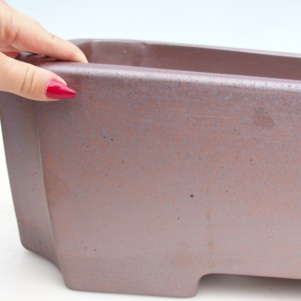 Bol bonsaï en céramique 52,5 x 35,5 x 18 cm , couleur métal - ENLEVEMENT PERSONNEL UNIQUEMENT ou transport sur palette