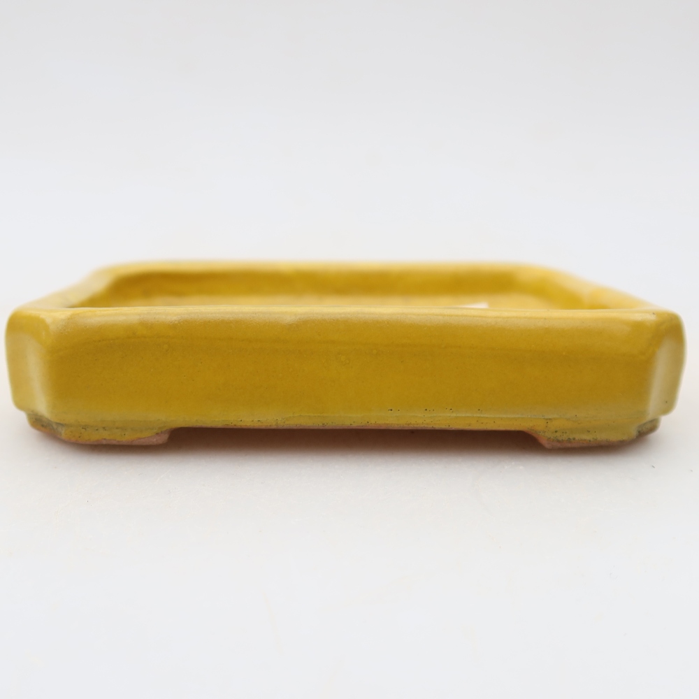 Bol à bonsaï en céramique 10 x 8 x 2 cm, jaune
