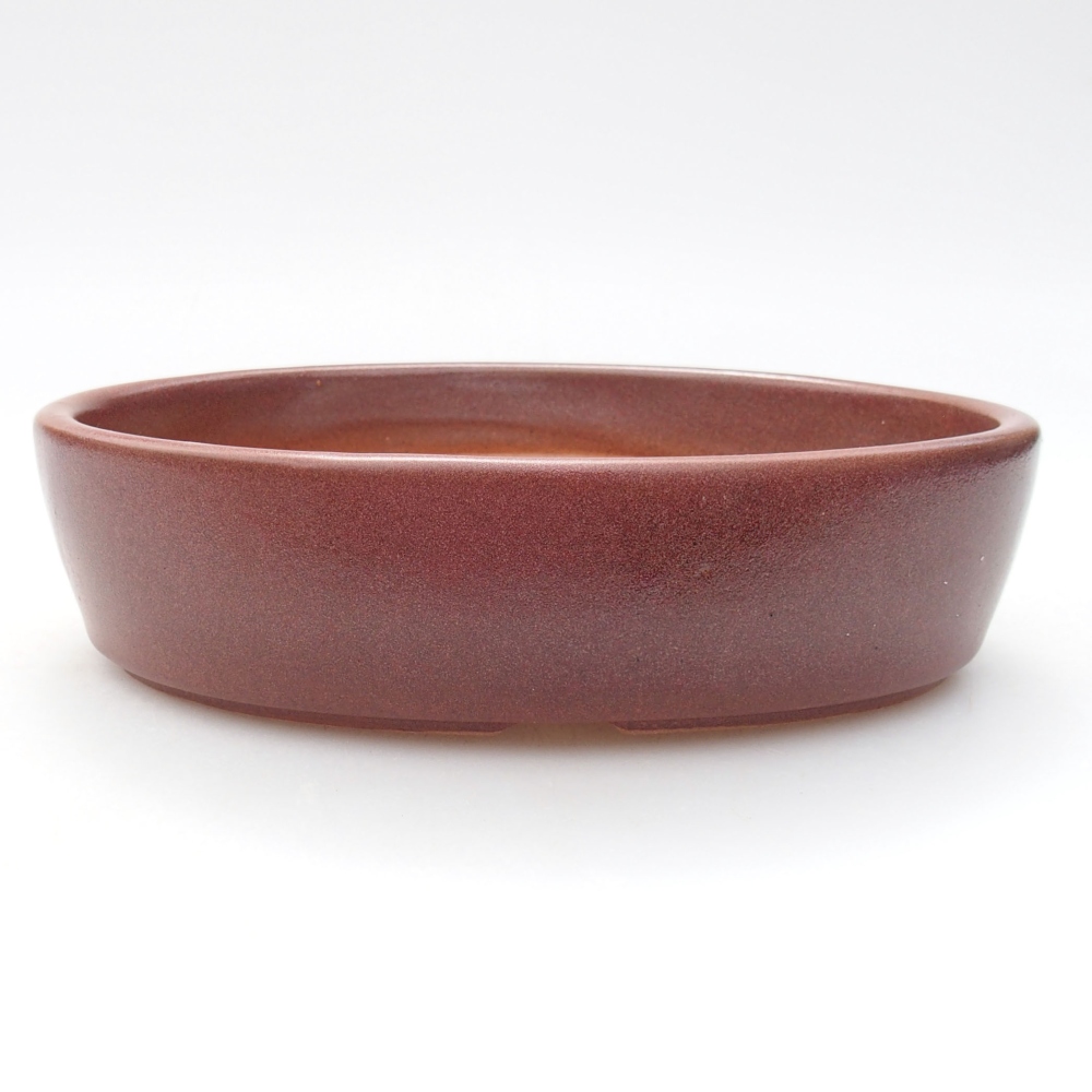 Bol à bonsaï en céramique 16 x 11,5 x 4 cm, couleur bordeaux