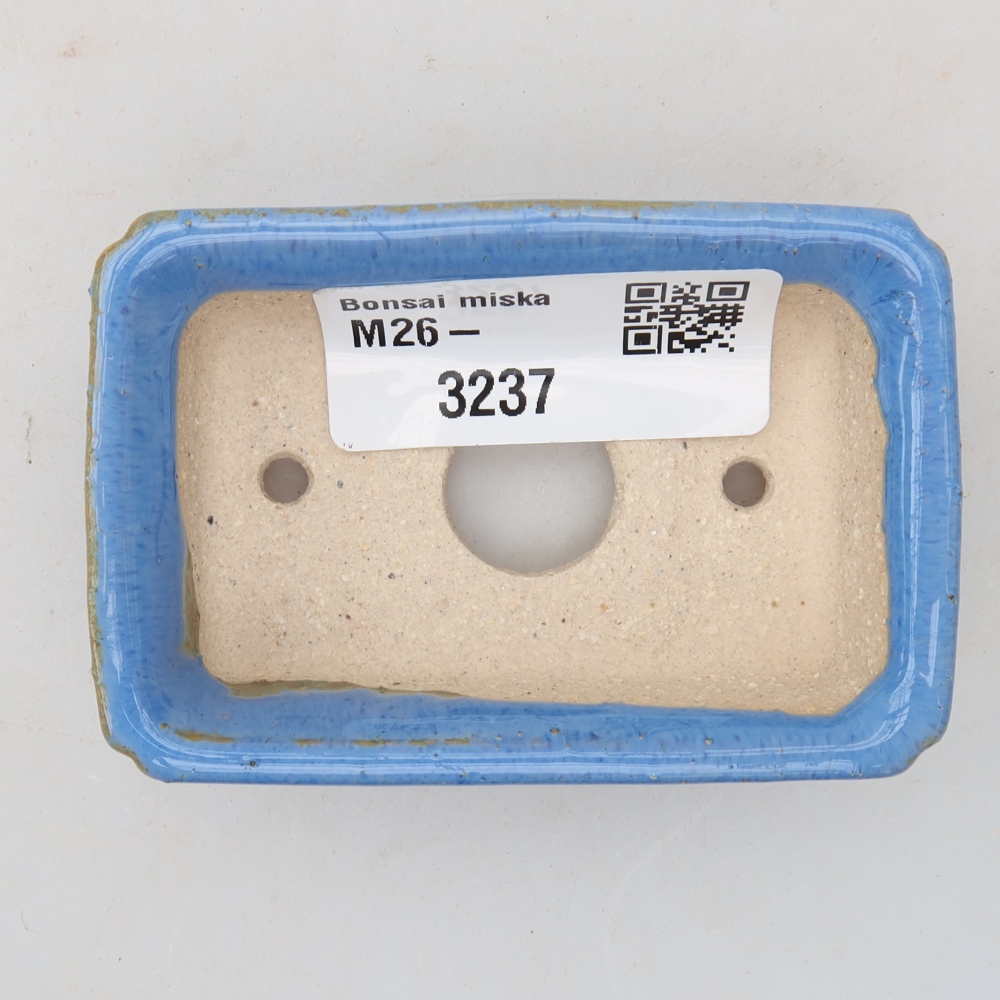 Pot à bonsaï en céramique 7 x 5 x 2 cm, couleur bleue