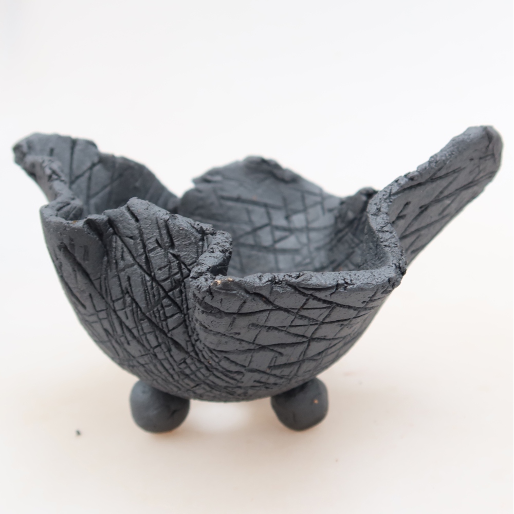 Coquille en céramique  10 x 10 x 7,5 cm, couleur métallique