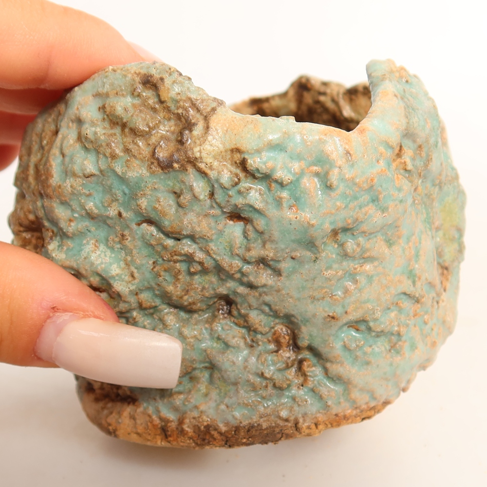 Coquille en céramique  7 x 7 x 7 cm, couleur verte