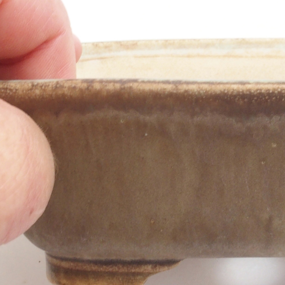 Bol à bonsaï en céramique 10 x 8,5 x 4 cm, brun