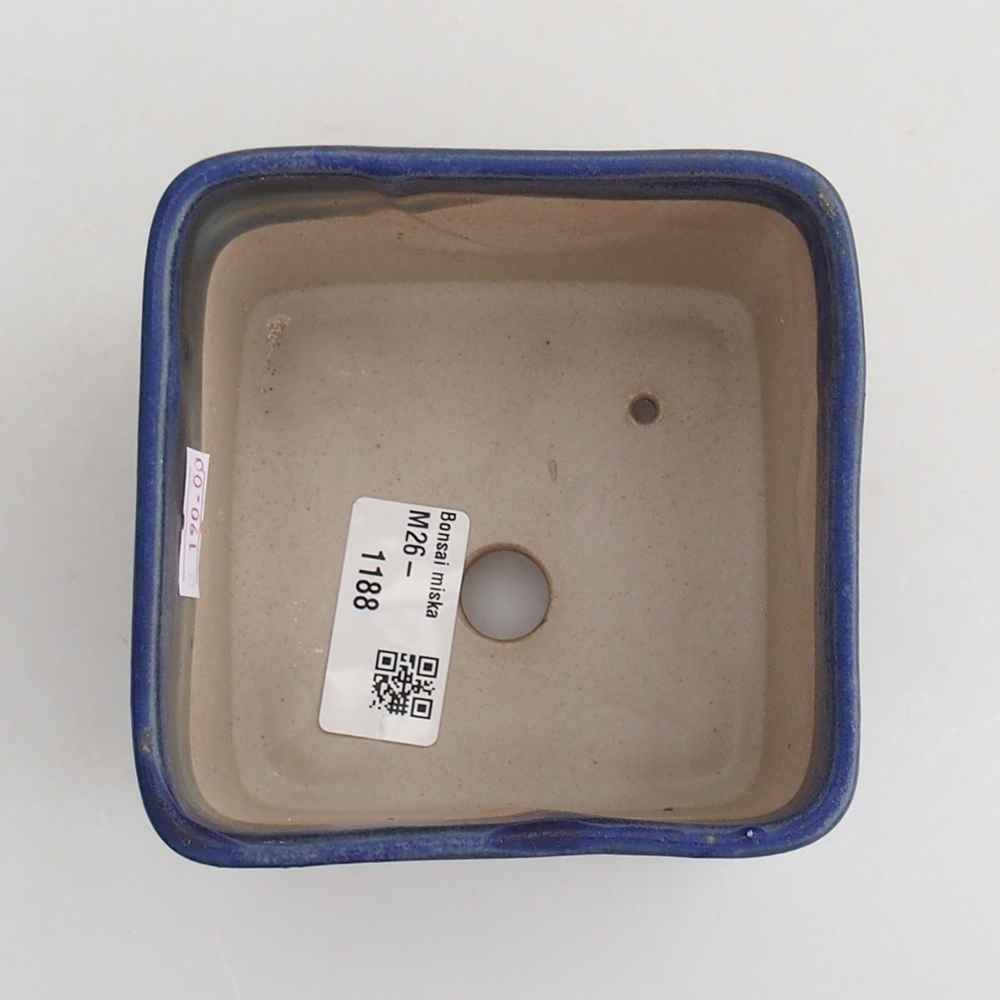 Bol à bonsaï en céramique 10 x 10 x 8 cm, couleur bleu