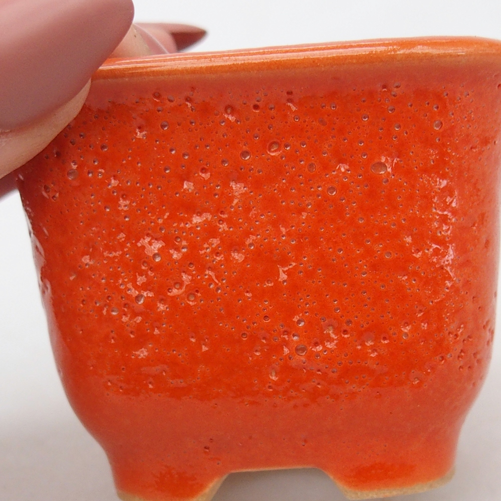 Bol à bonsaï en céramique 6,5 x 6,5 x 5 cm, orange
