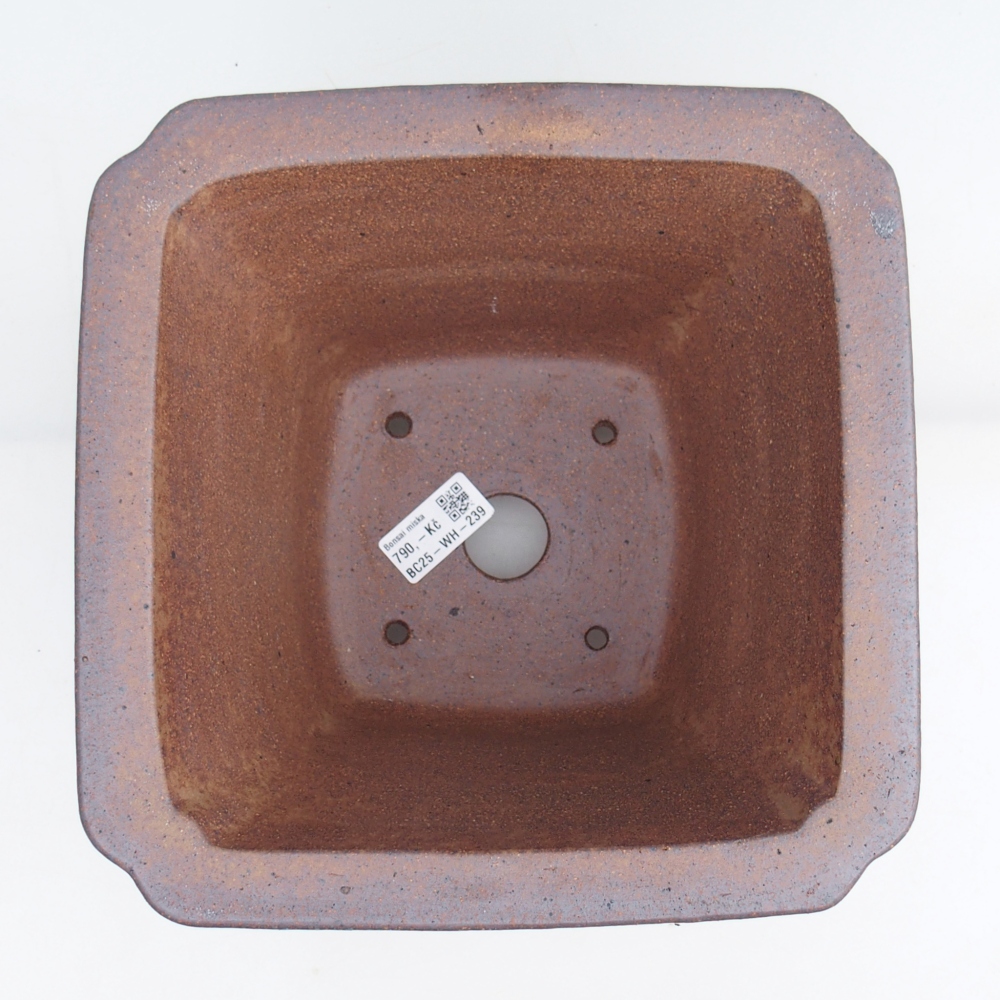 Bol à bonsaï en céramique 23,5 x 23,5 x 17 cm, couleur métal