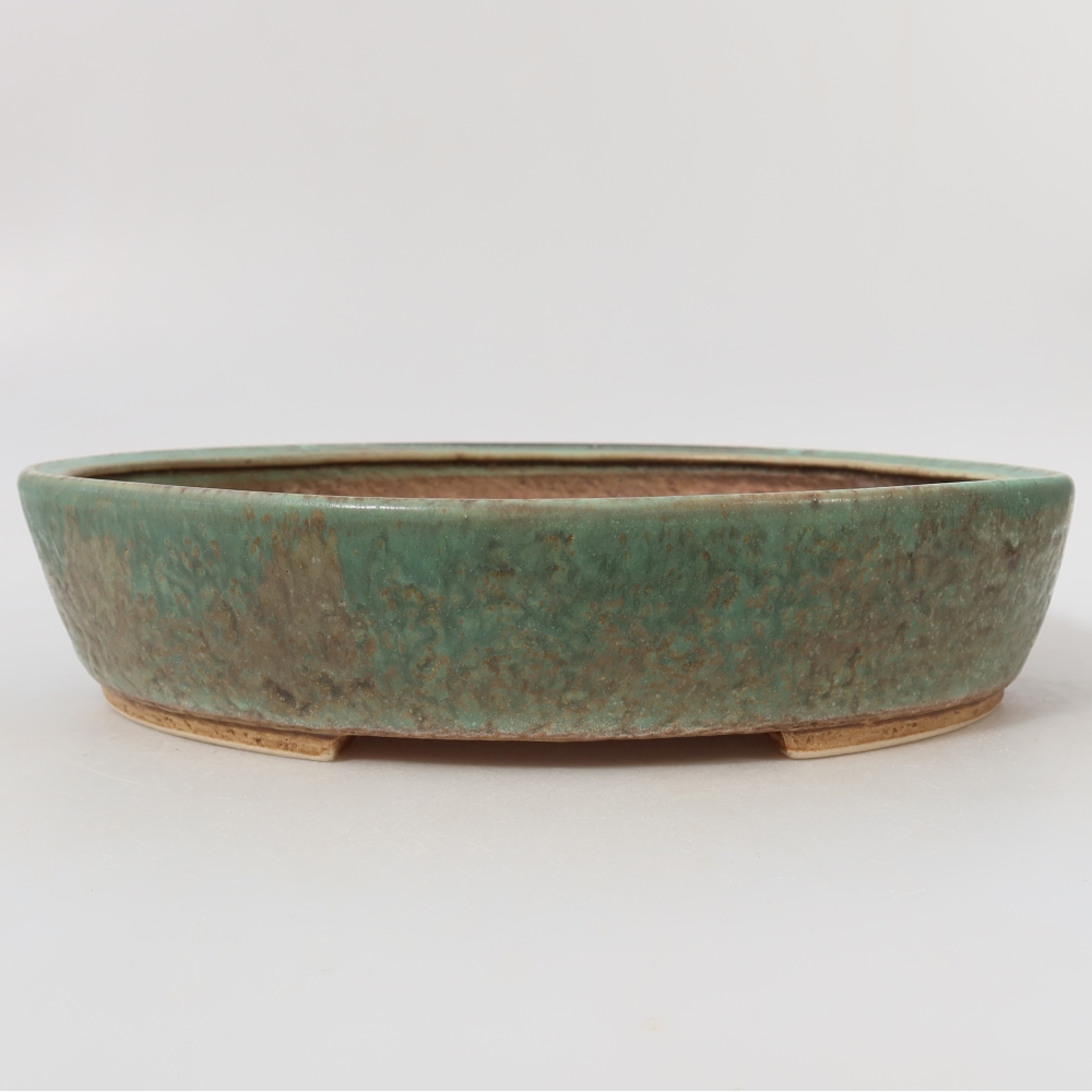 Bol à bonsaï en céramique 26,5 x 24 x 5,5 cm, vert