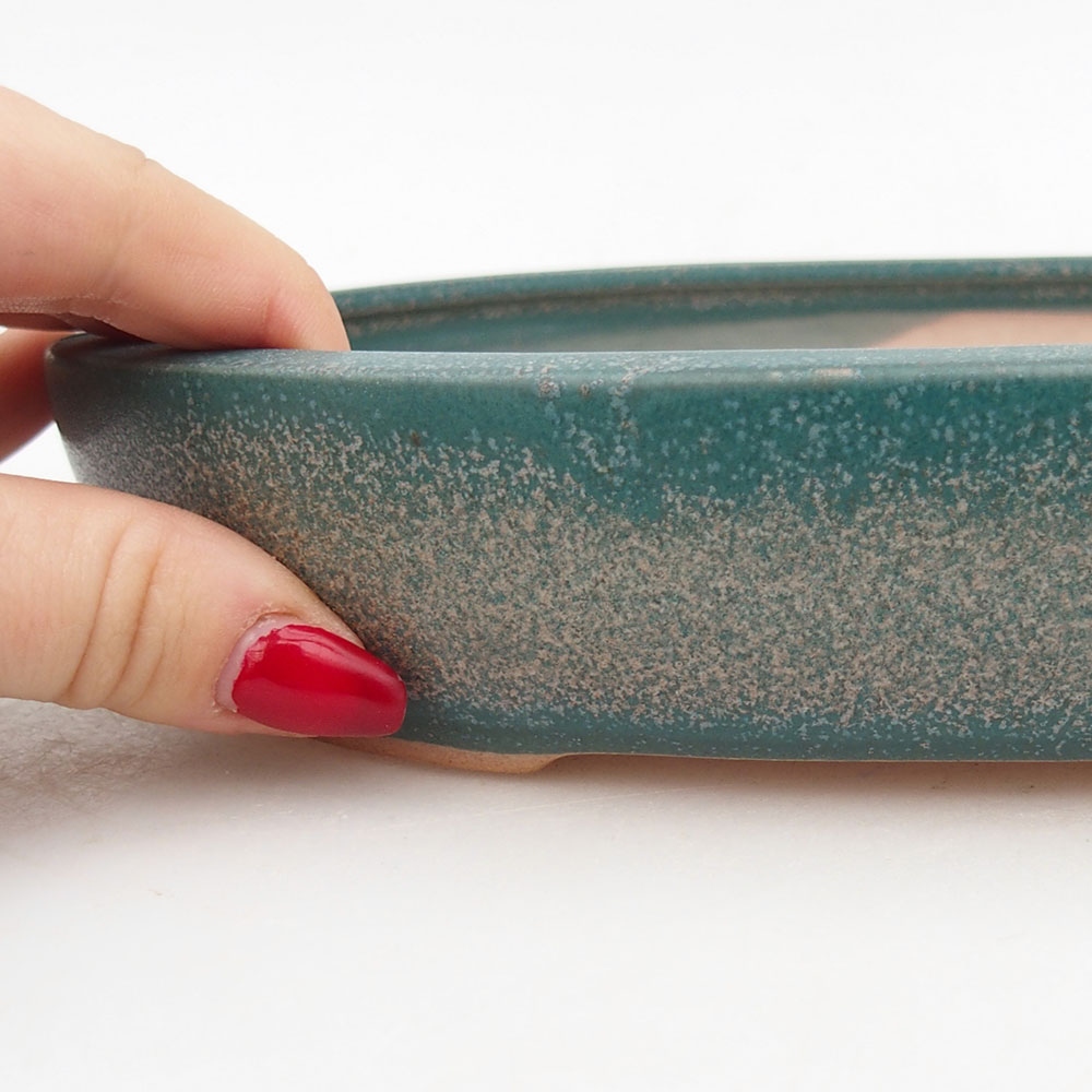 Bol à bonsaï en céramique 22 x 17 x 4 cm, couleur bleu