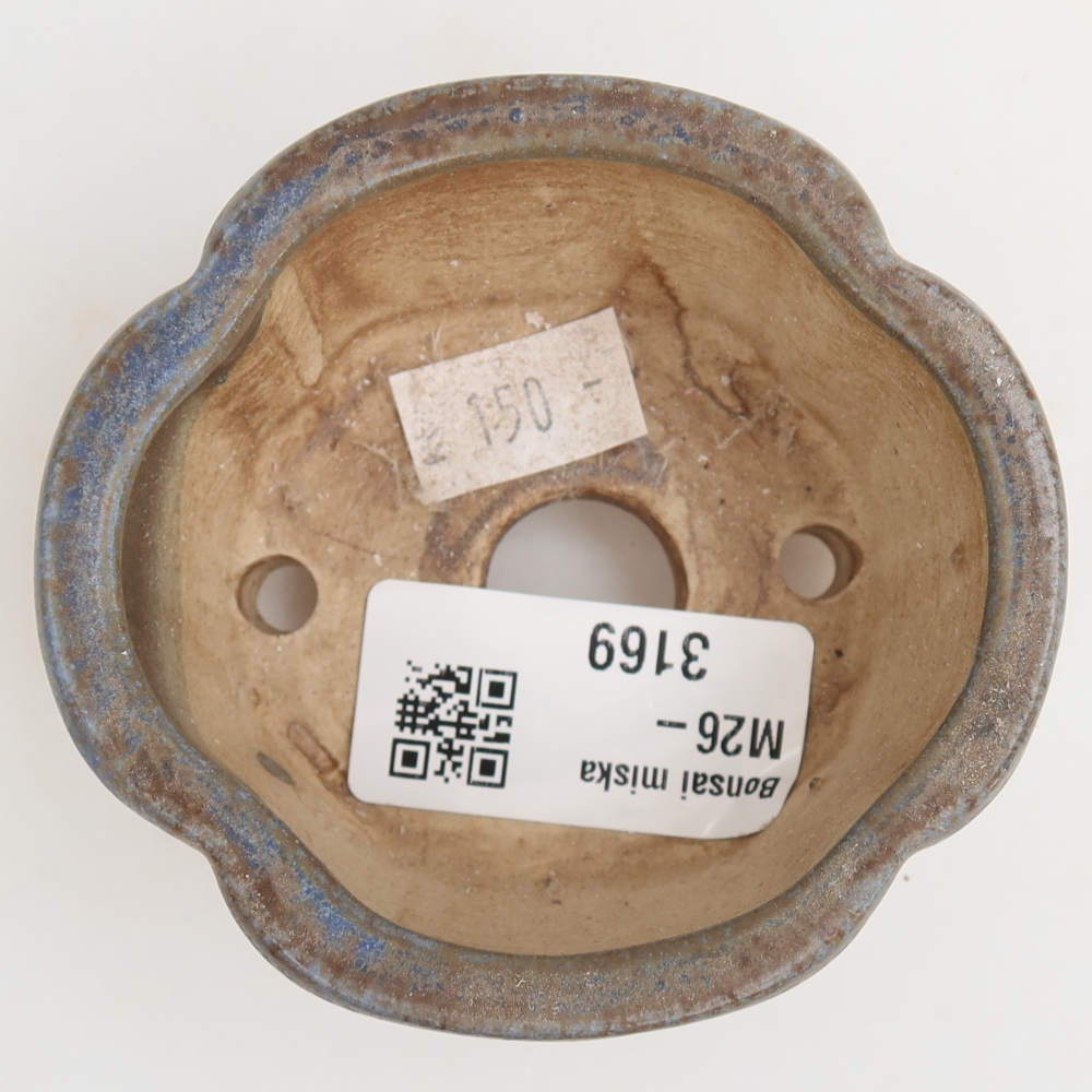 Pot à bonsaï en céramique 8 x 7 x 4 cm, couleur bleue