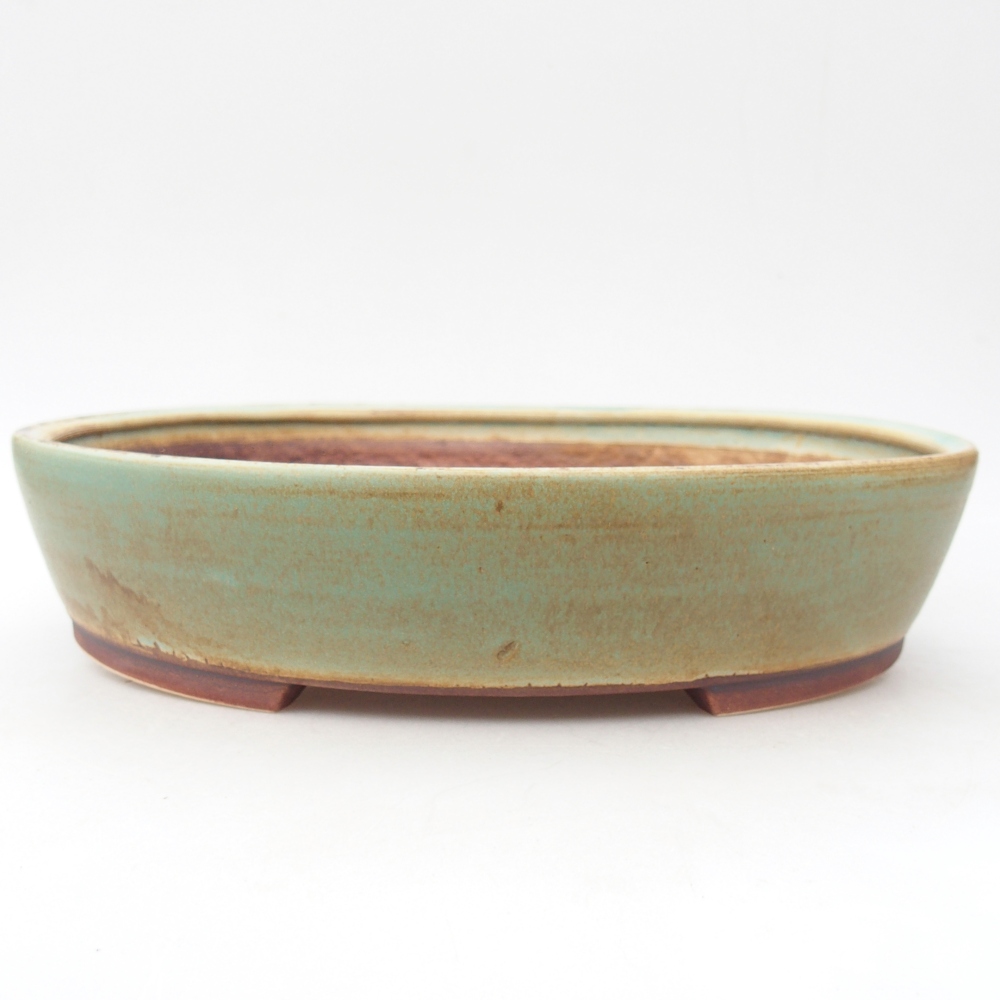 Bol à bonsaï en céramique 28 x 24,5 x 6 cm, vert