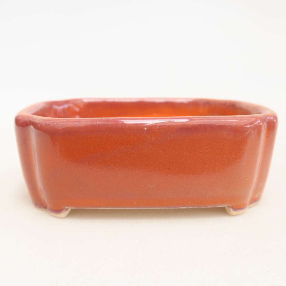 Pot à bonsaï en céramique 10,5 x 8 x 4 cm, couleur orange