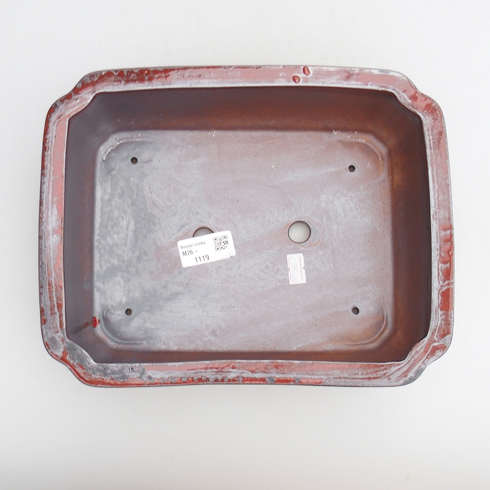Bol à bonsaï en céramique 27 x 21 x 7 cm, couleur rouge
