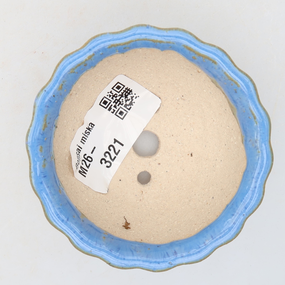 Pot à bonsaï en céramique 7 x 7 x 4 cm, couleur bleue
