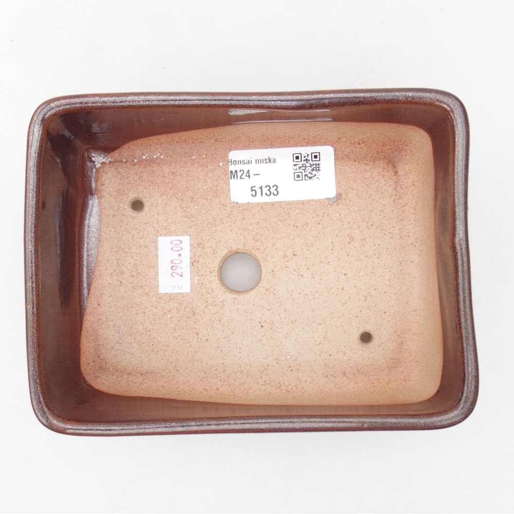 Bol à bonsaï en céramique 15 x 11 x 5,5 cm, brun