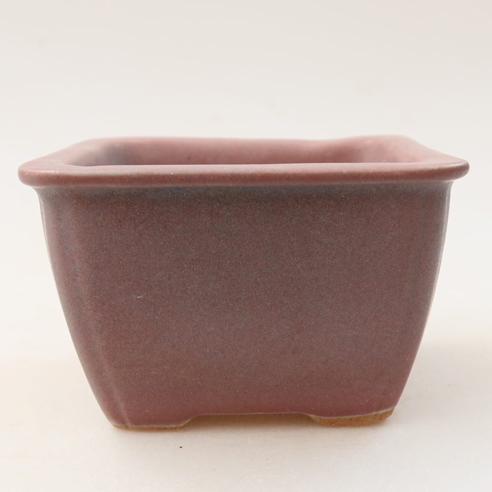 Pot à bonsaï en céramique 8,5 x 8,5 x 5,5 cm, couleur violette