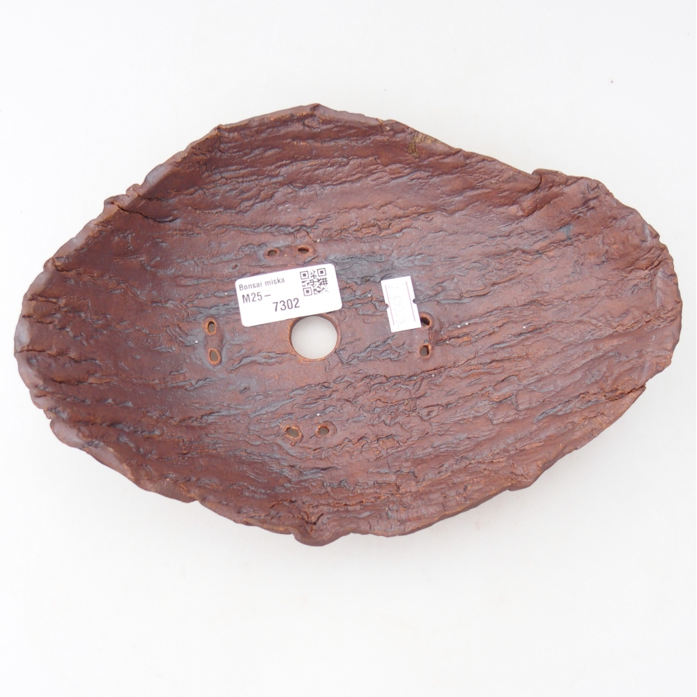 Coquille en céramique 23 x 16,5 x 6 cm , couleur marron