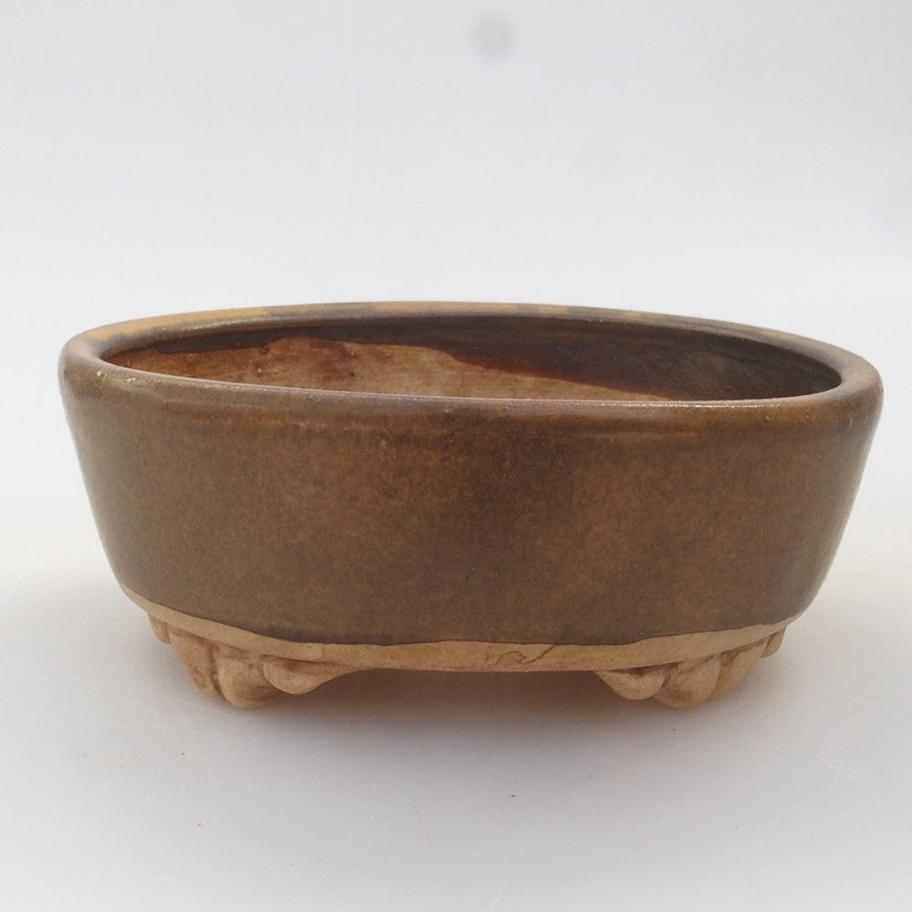 Bol à bonsaï en céramique 10 x 8,5 x 4 cm, brun