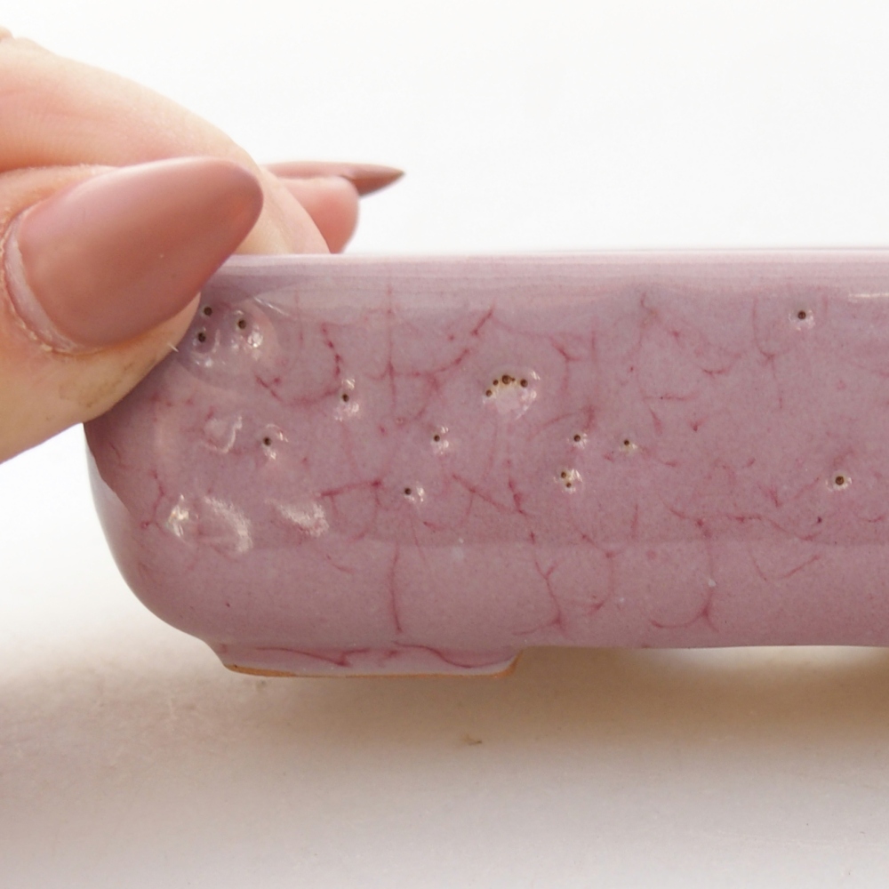Bol à bonsaï en céramique 11,5 x 9 x 3,5 cm, rose