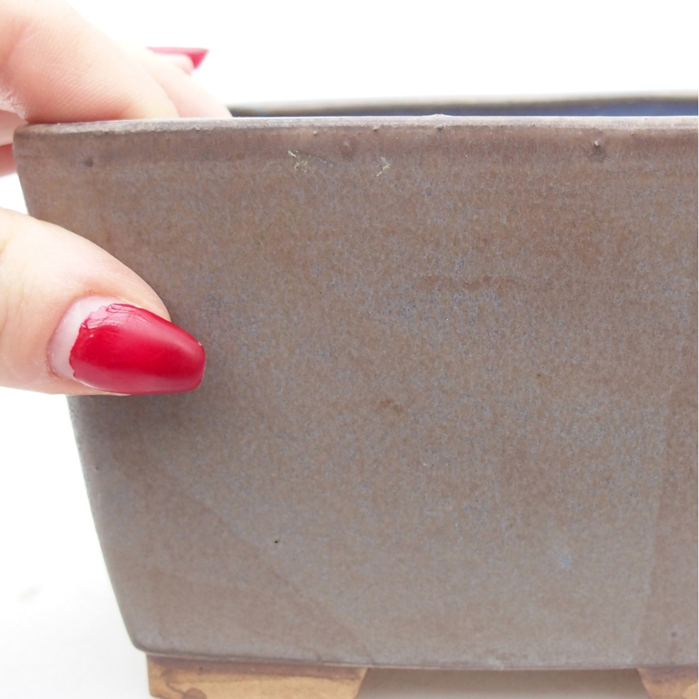 Bol à bonsaï en céramique 12,5 x 12,5 x 8 cm, couleur bleu