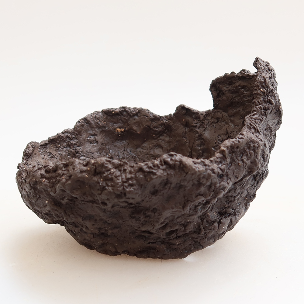 Coquille en céramique 9,5 x 8 x 8 cm, couleur marron