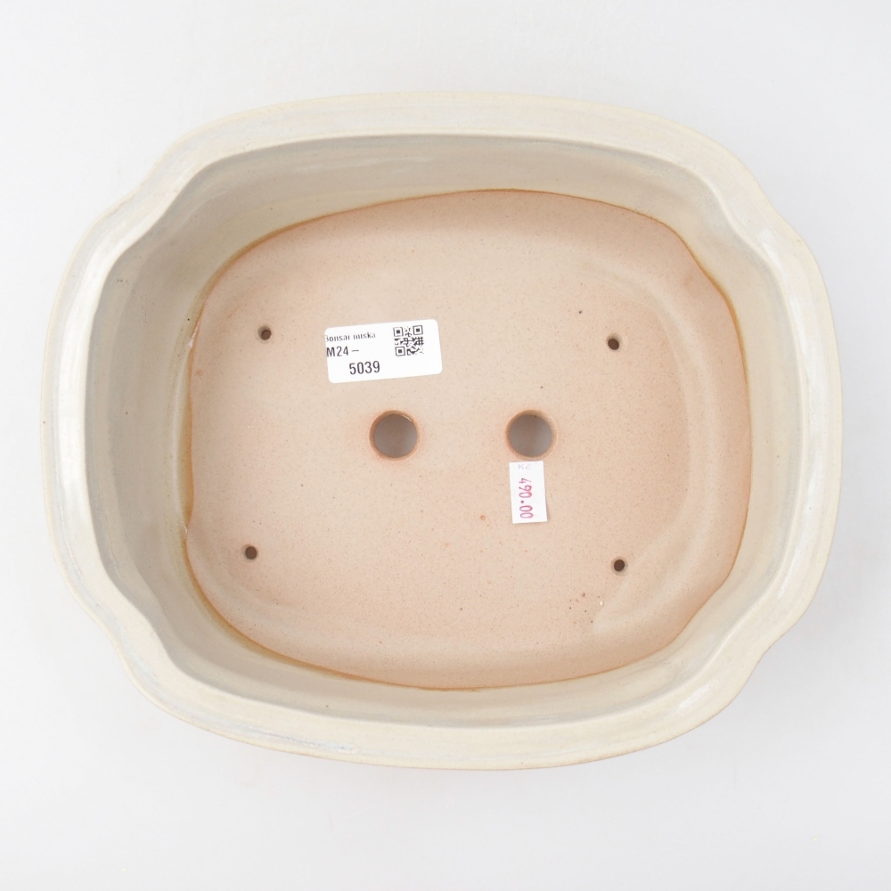Bol à bonsaï en céramique 24,5 x 21 x 7 cm, couleur beige