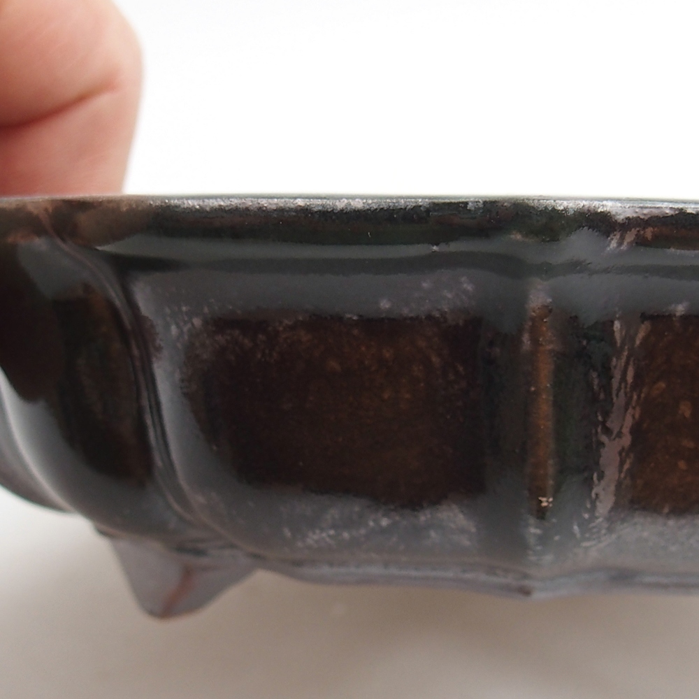 Bol à bonsaï en céramique 18 x 18 x 4,5 cm, vert